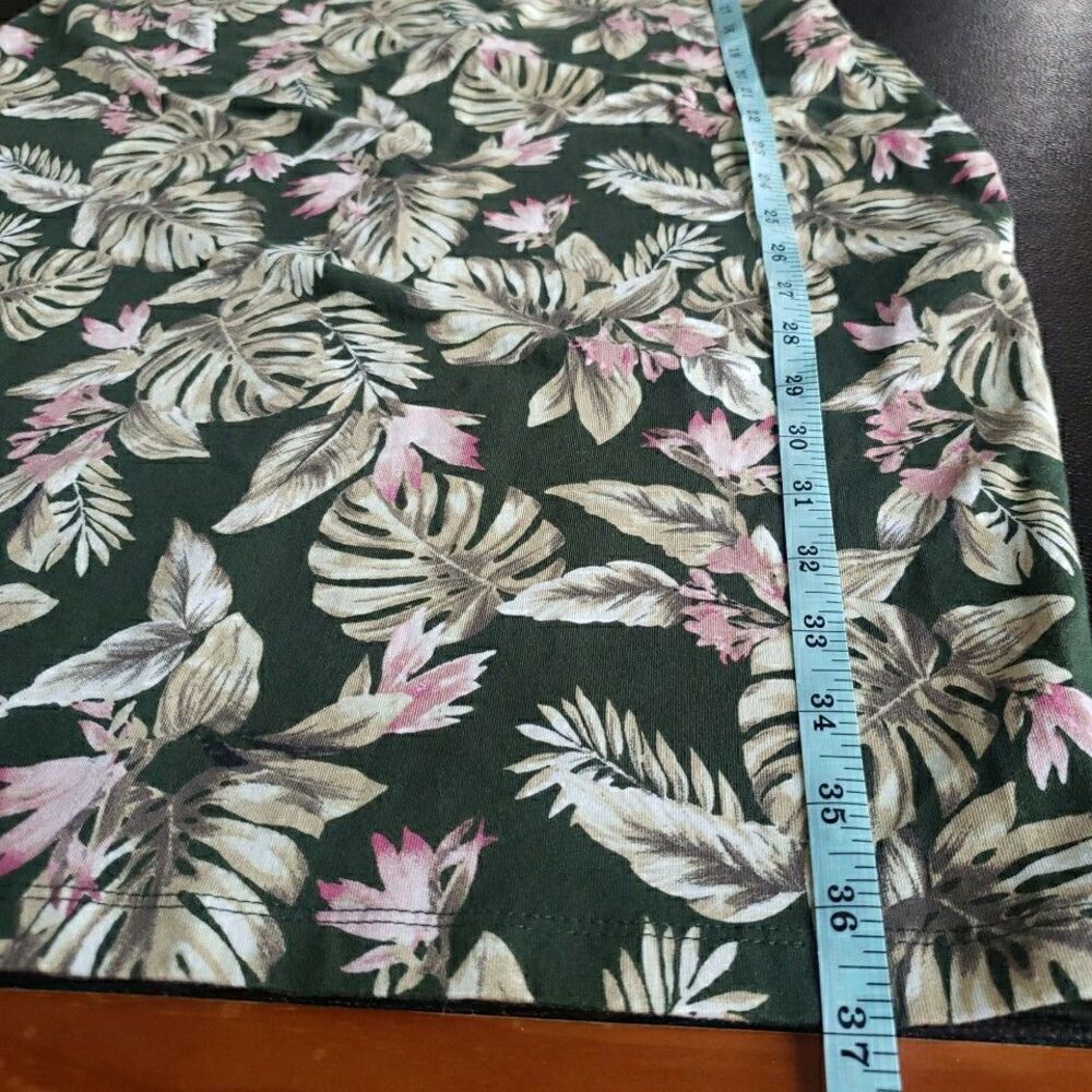 NWT Forever 21 Forrest Green Floral Leaves Short Length Dress Junior Size 1X - Picture 7 of 9